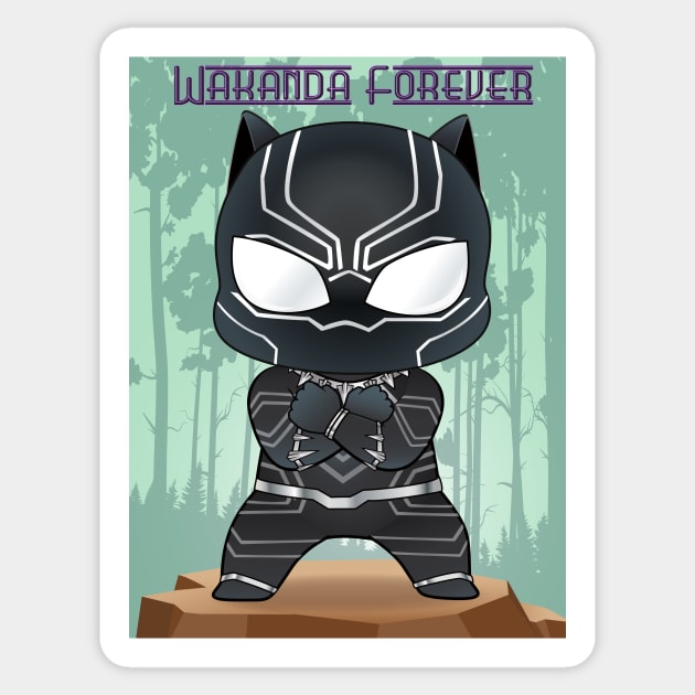 Wakanda Forever! Sticker by AkanesChibiArt